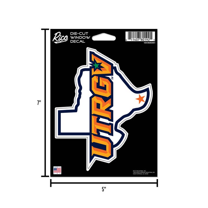 Rico Industries - Wholesale Car Decorative Charm - Unisex - NCAA Texas-Rio Grande Valley Vaqueros Medium Die Cut Decal5