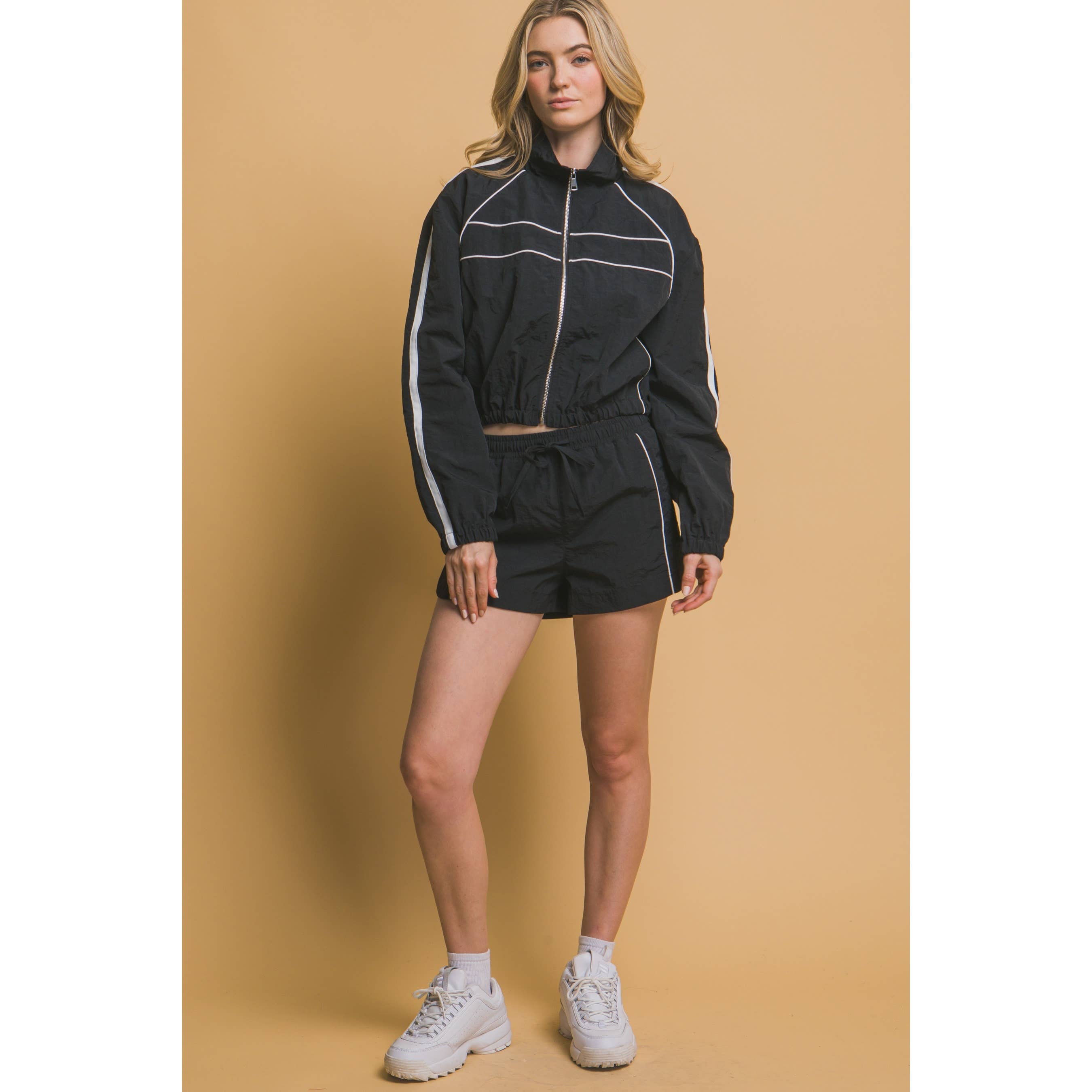 Paperdoll - Wholesale Jacket - Women's - Side Striped Windbreaker Jacket3