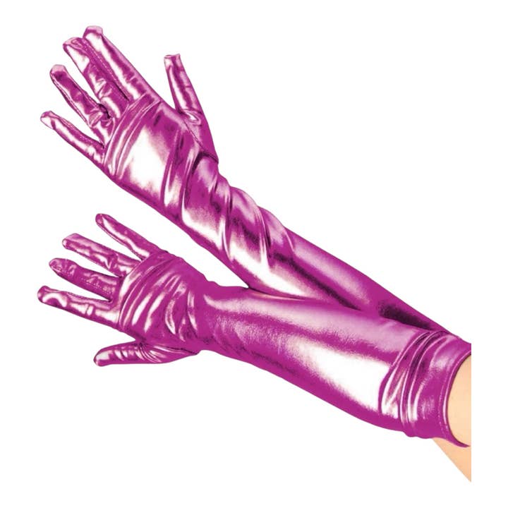 Kinky Pleasure - PL073 - Hand Gloves Long Wetlook - Purple for wholesale by Kinky Pleasure