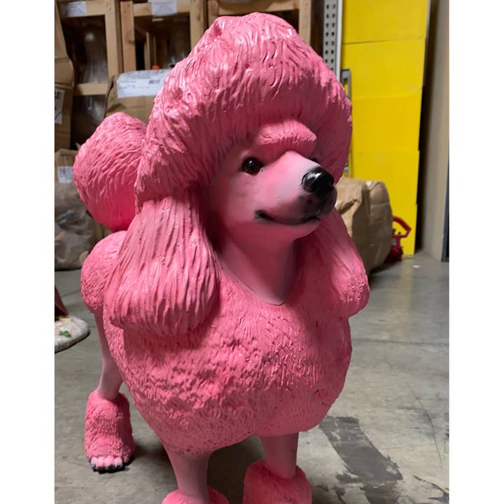 LM Treasures - Wholesale Sculpture - Pink Poodle Life Size Dog Statue3