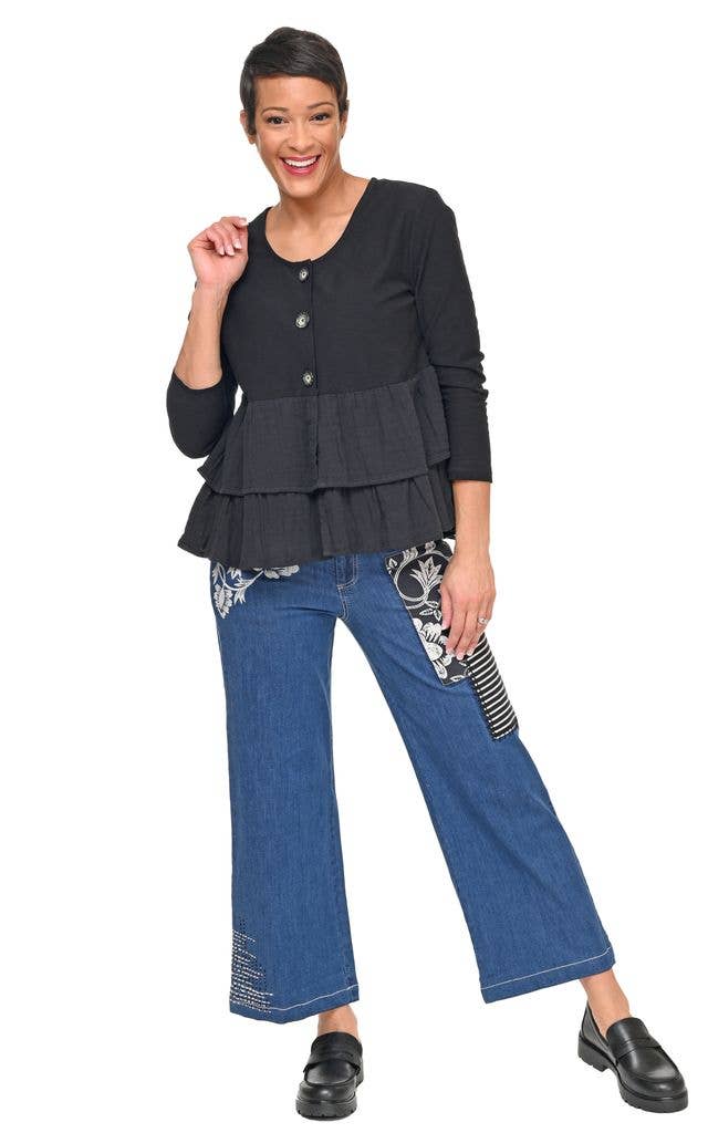 Tulip Clothing - Wholesale Cardigan - Dames - CS118 Cherub Vest in Zwart*1