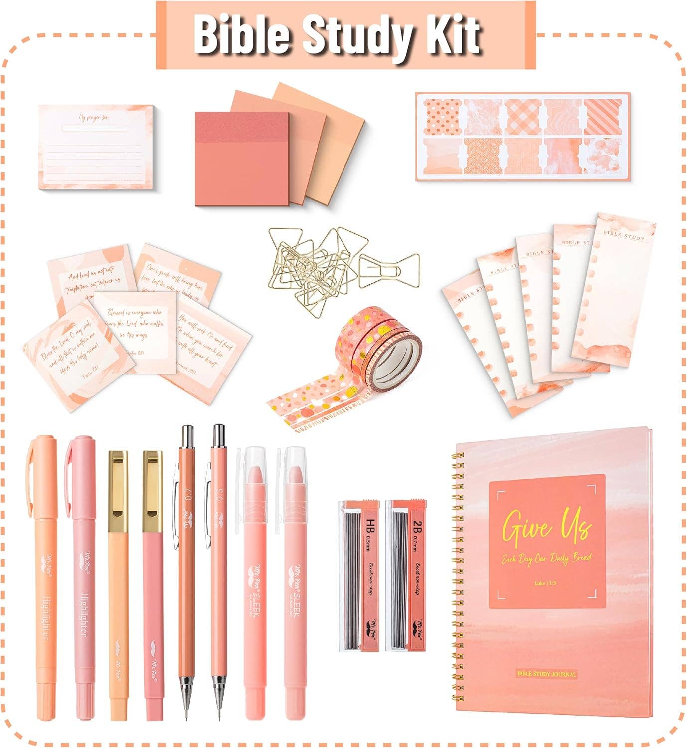 Mr. Pen - Wholesale Dagboek/agenda - Sunset Blush Mr. Pen Bijbel Journaling Kit voor Vrouwen1