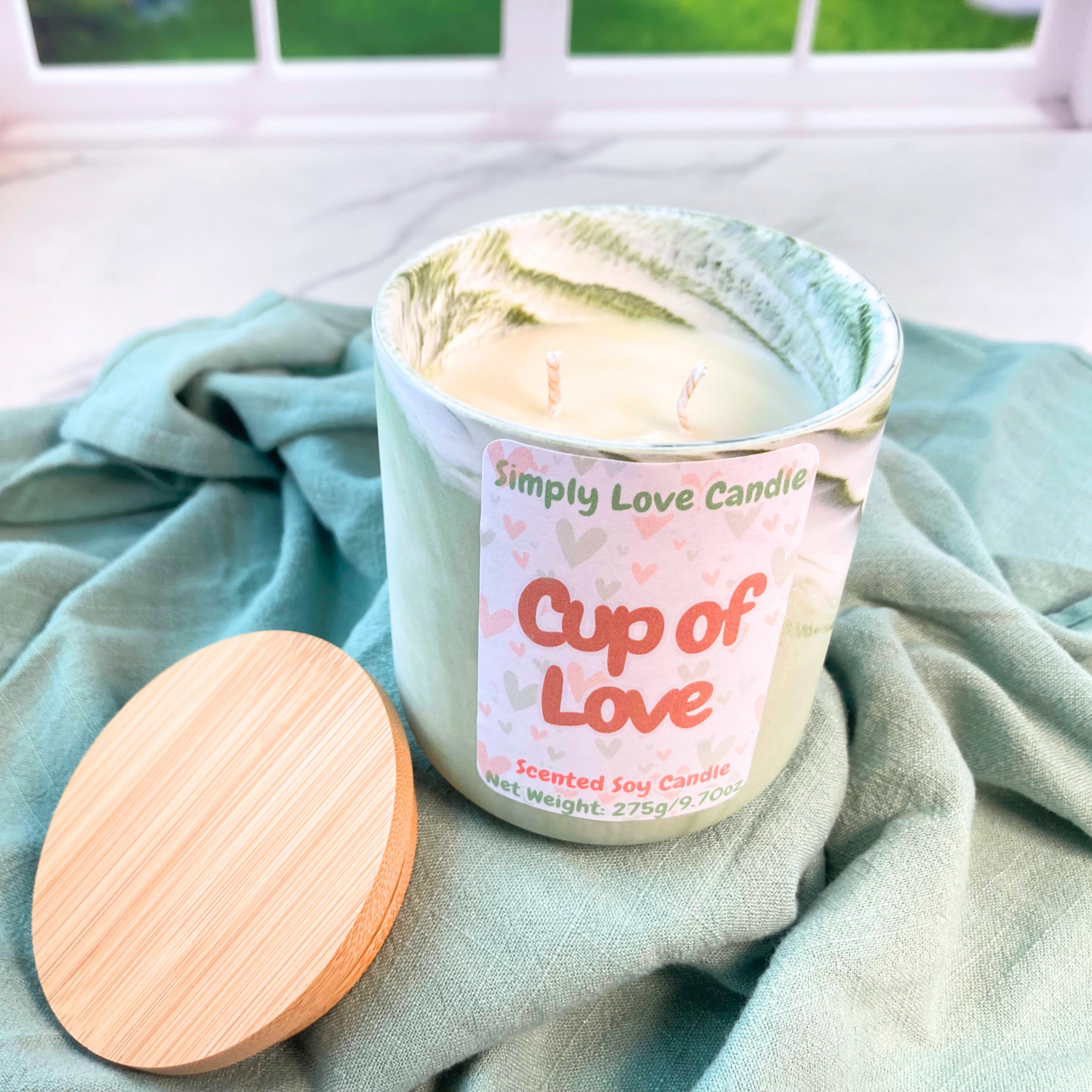 Simply Love Candle - Wholesale Jar/Filled Candle - Coffee Scented 10 oz Soy Ceramic Candle 5