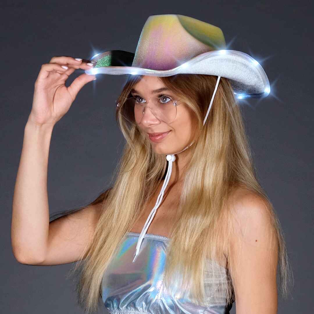 Funcredible - Wholesale Cowboy Hat - Women's - Light Up Cowboy Hat for Women - Cowgirl Hat with Glasses 3