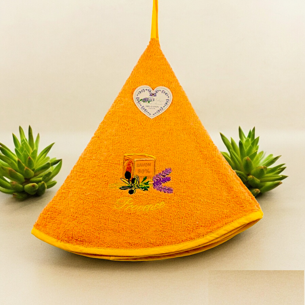 Villages de Provence - Wholesale Hand Towel - Embroidered Marseille soap hand towel 65 cm2