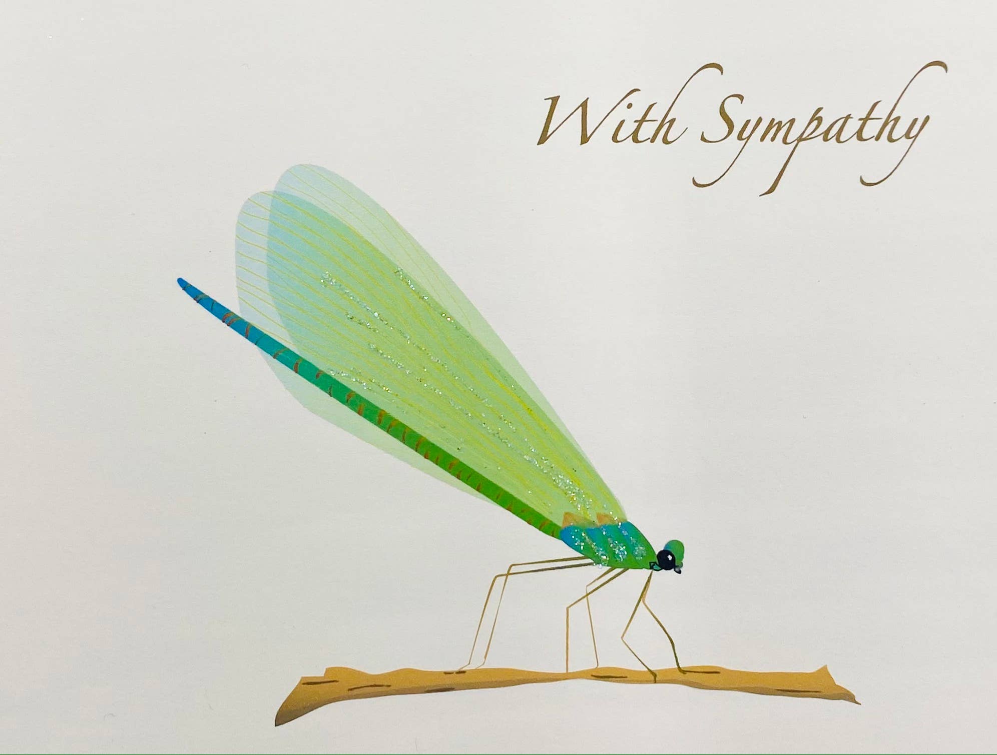 Studio Daedre - Wholesale Sympathy Card - Blue Dragonfly Sympathy Card - Boxed Note Cards0