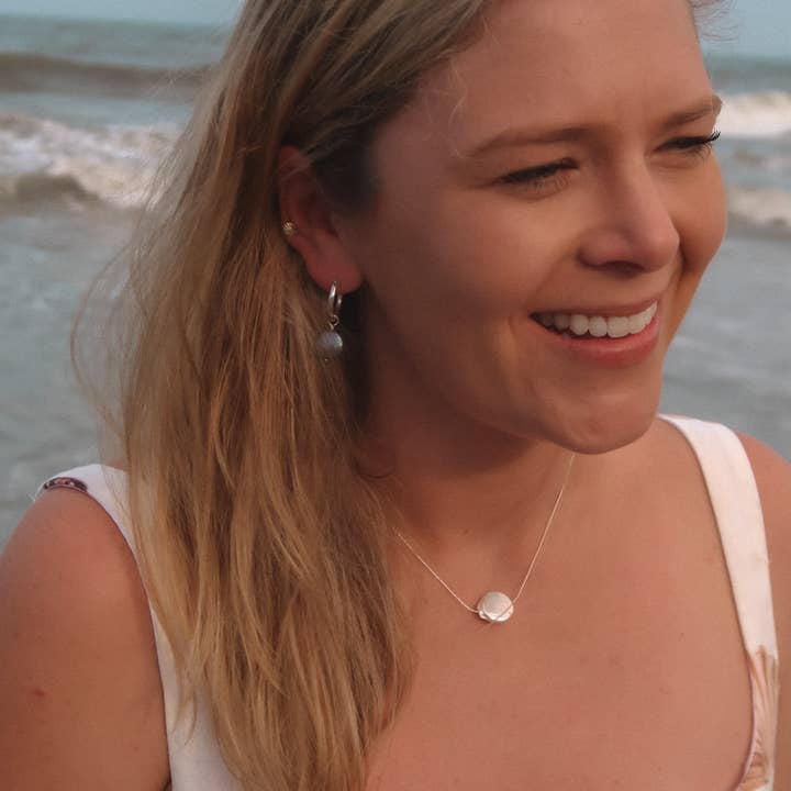 Essenshell - Wholesale Huggie Earrings - Neena Black Pearl Hoops (Copy)2