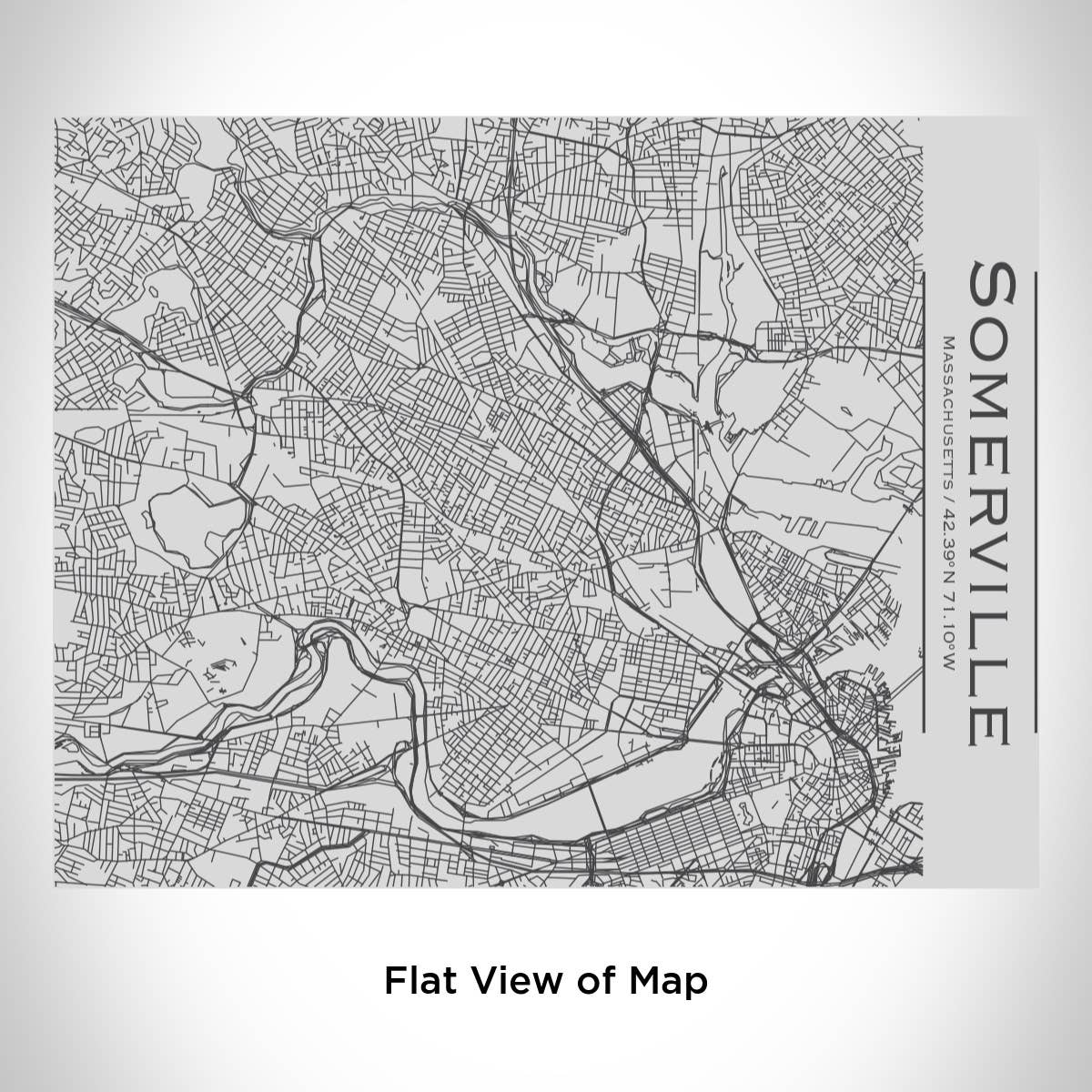 JACE.design - Wholesale Water Bottle - Somerville MA Map Bottle with Bamboo Top1