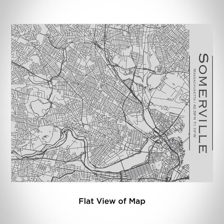 JACE.design - Wholesale Water Bottle - Somerville MA Map Bottle with Bamboo Top1