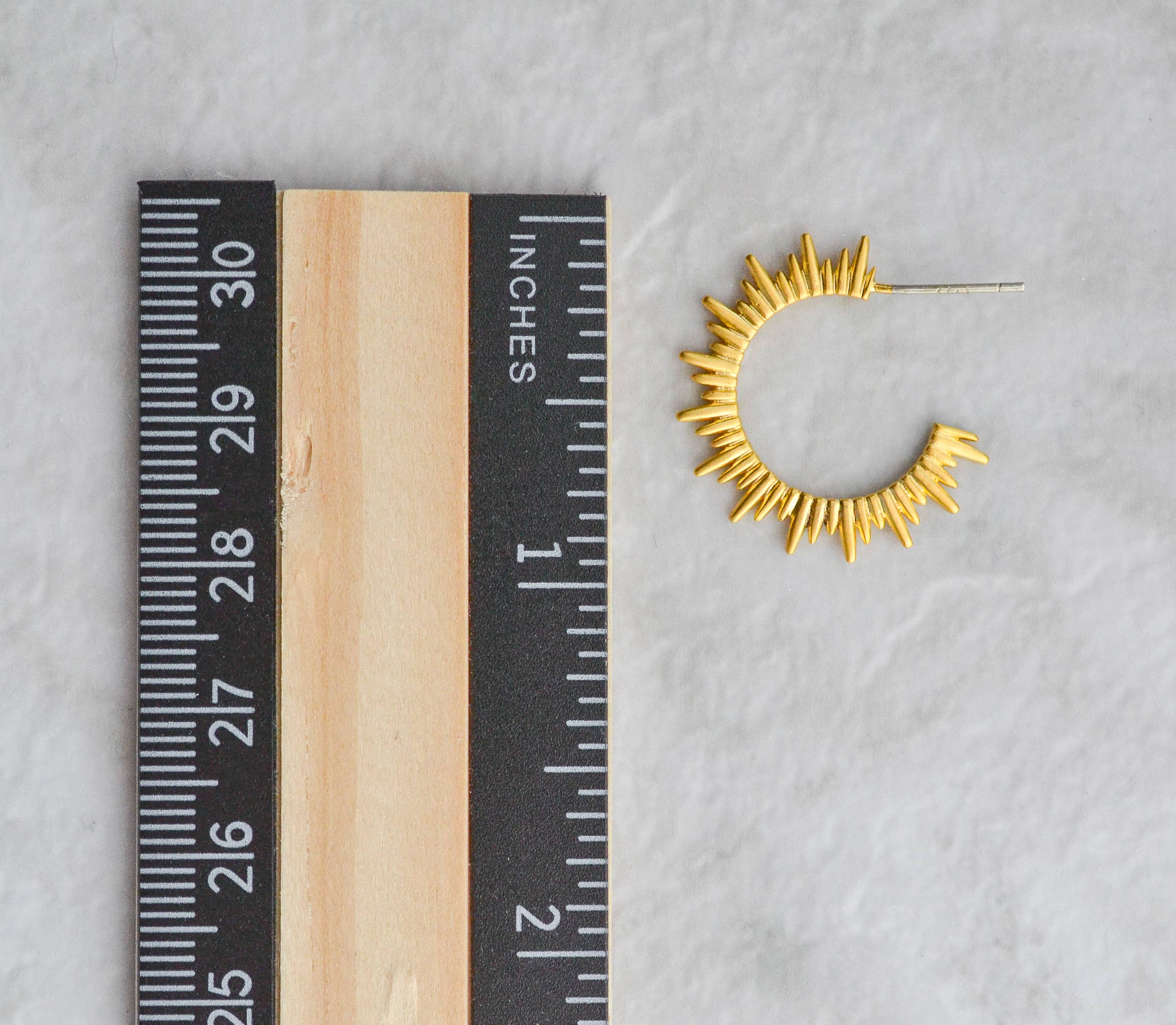 Sosie Designs - Wholesale Link & Chain Bracelet - Gold Sunburst Hoop Stud Earrings2