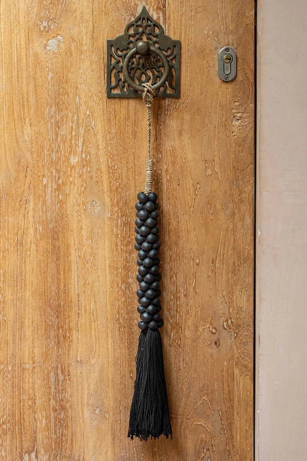 Bazar Bizar Living - Wholesale Decorative Tassel/Wall Drop - The Wooden Beads with Cotton Tassel - Black1
