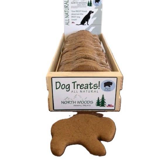 North Woods Animal Treats and Gifts - Wholesale Pet Treats - Dog - Display Crate REFILL (no crate), 36 cookies, Bacon Buffalo3