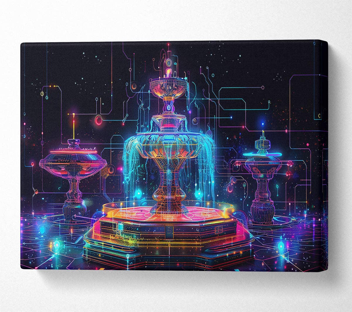 Simply Canvas Art – wholesale Art print – Neon Digital Fountain0