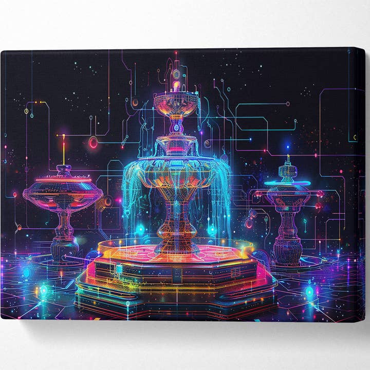 Simply Canvas Art – wholesale Art print – Neon Digital Fountain