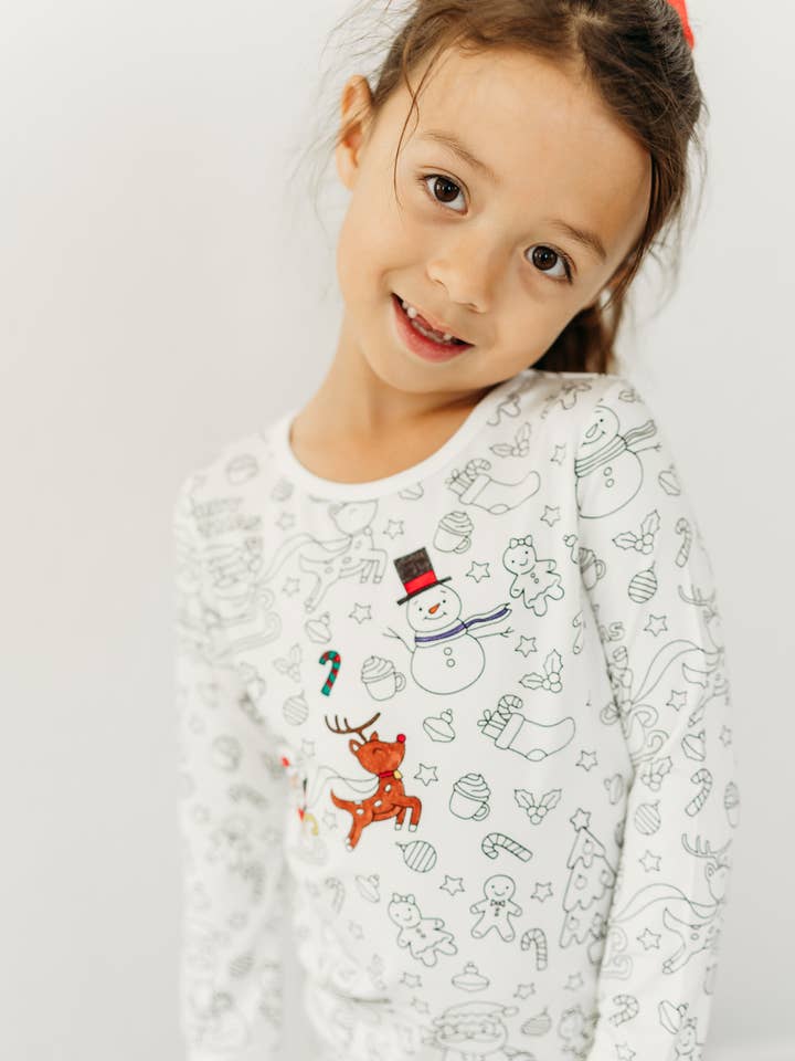 Bee Colorful Co. - Wholesale Sleepwear Set - Kids - Christmas Cheer Colorable Pajamas1