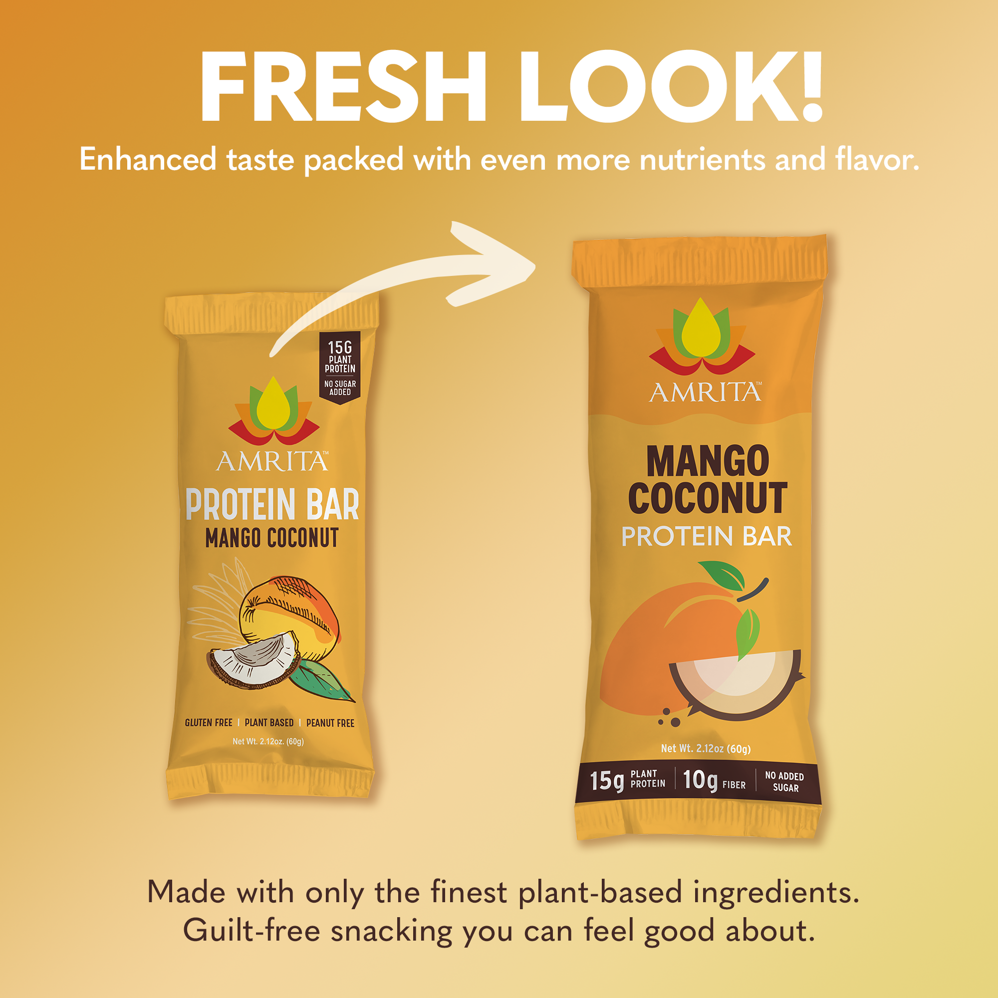 Amrita Health Foods - Wholesale Snack Bar - Mango Coconut Protein Bars, High Fiber, No Added Sugar2