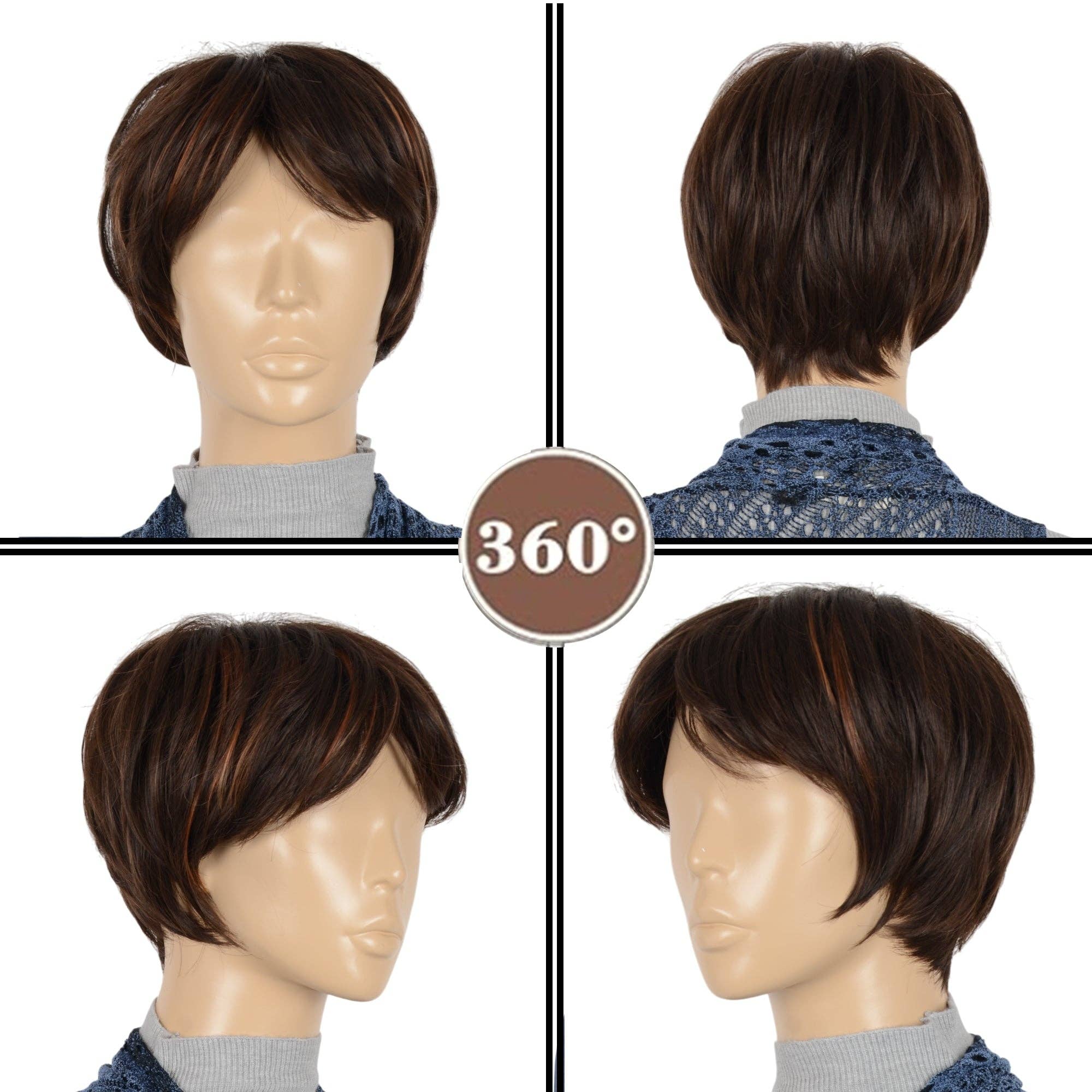 AK Brand - Wholesale Hair Extensions - 11" Short Layered Pixie Cut Wig for Women with Bangs7