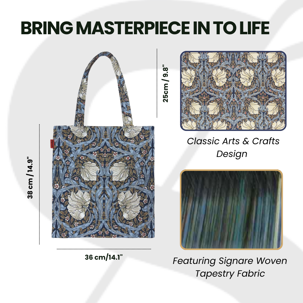 SignareArt - Wholesale Grocery/Shopping Bag - FLAT-PIMPERNEL-BL|  WILLIAM MORRIS PIMPERNEL AND THYME BLUE - FLAT BAG2