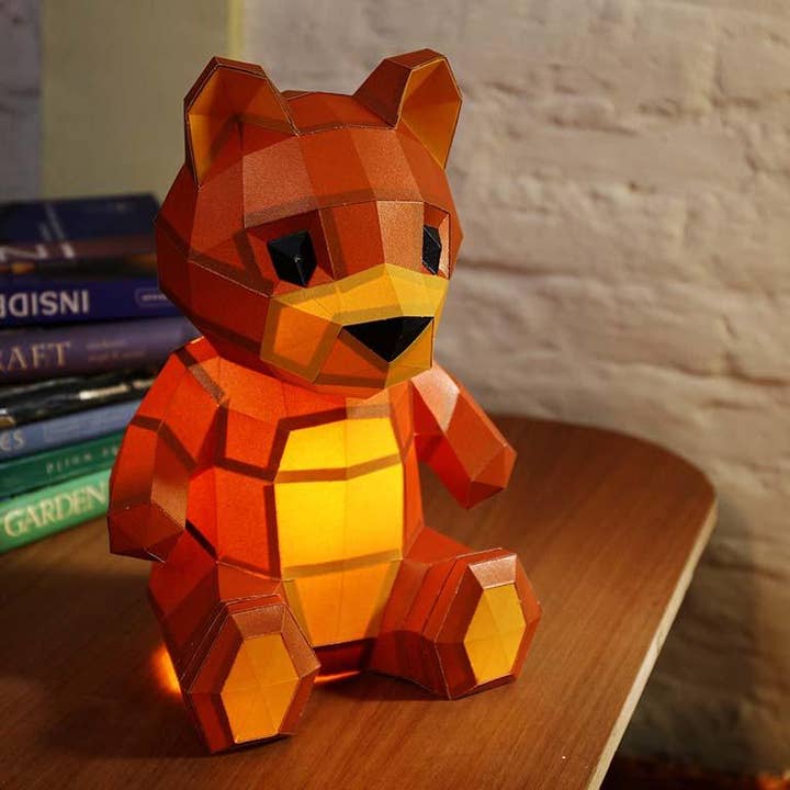 PAPERCRAFT WORLD - Wholesale Doe-het-zelf-knutselset - Teddybeer 3D-origami-model van papierkunst, papieren dierenlamp