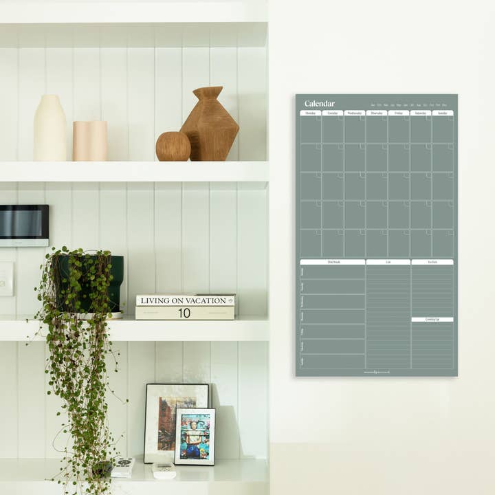 Peel & Stick Wall Planner | Reusable Command Centre • 40x70cm • Fern for wholesale by Organising Life Beautifully