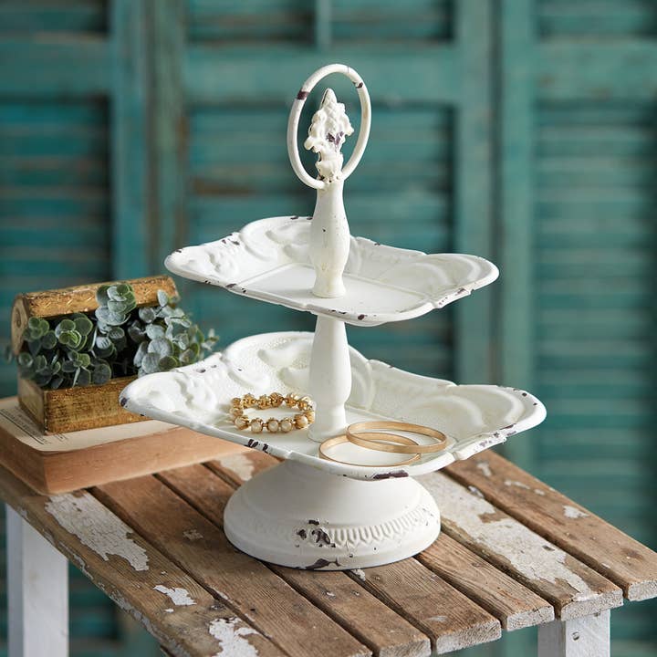 CTW Home Collection - Wholesale Decorative Tray - Two-Tiered Ariella Tray