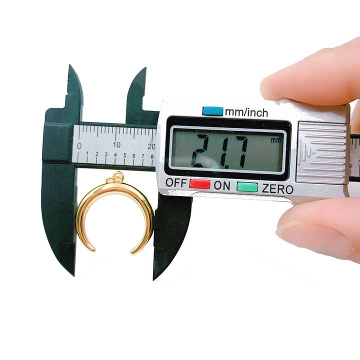 Beads Creation - Vente Breloques/médailles personnalisées - Pendentif à breloques en forme de croissant de lune rempli d'or, CP10733