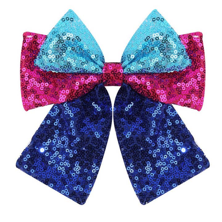 Auraquise - Wholesale Hair Clip - Kids - Big Glitter Bow Hair Clip Girls Sparkly Princess Hair Accessories1