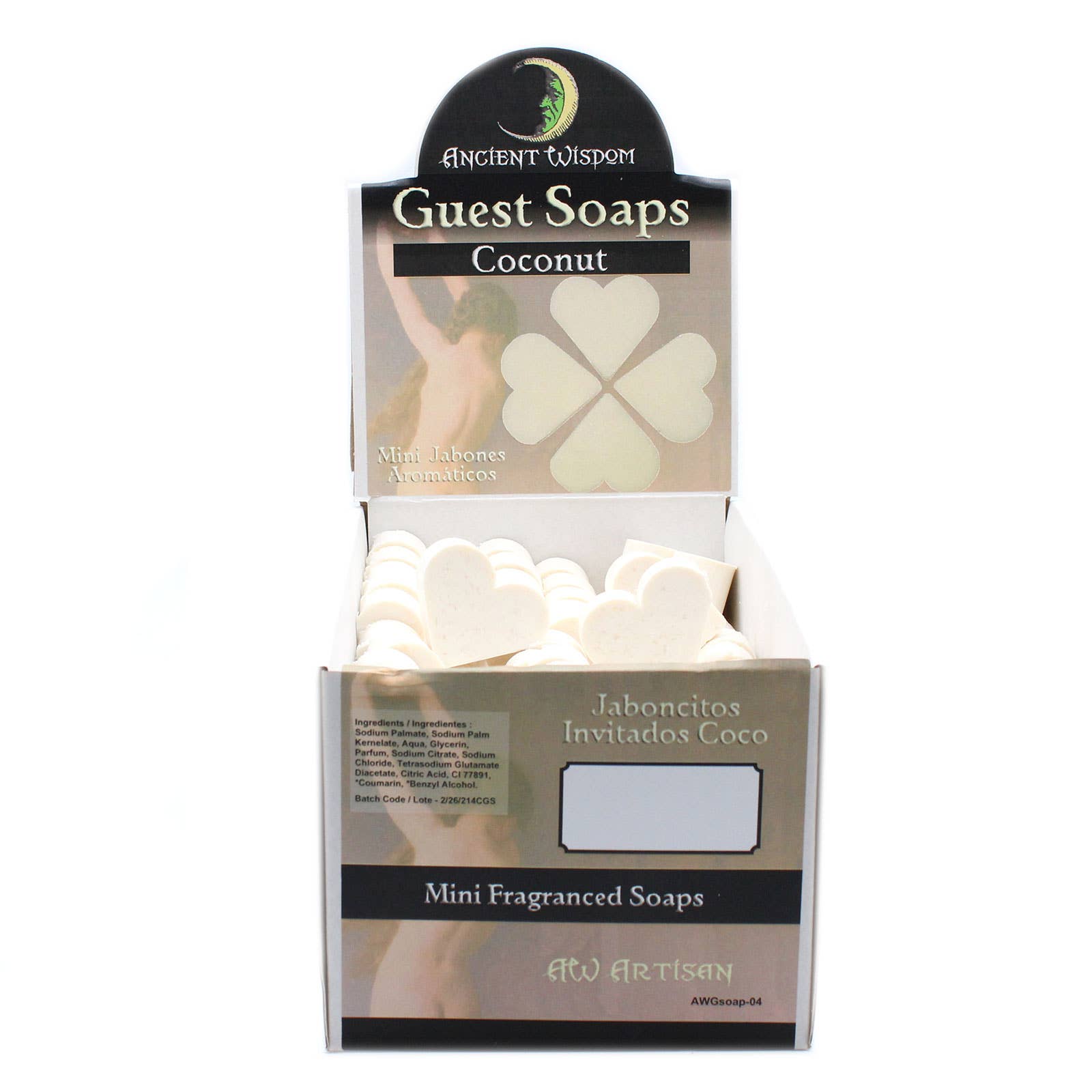 Ancient Wisdom – wholesale Bar Soap – Heart Guest Soap - Coconut2