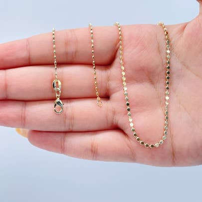 Gold 18k GF Flat Beaded Necklace for wholesale on Faire2