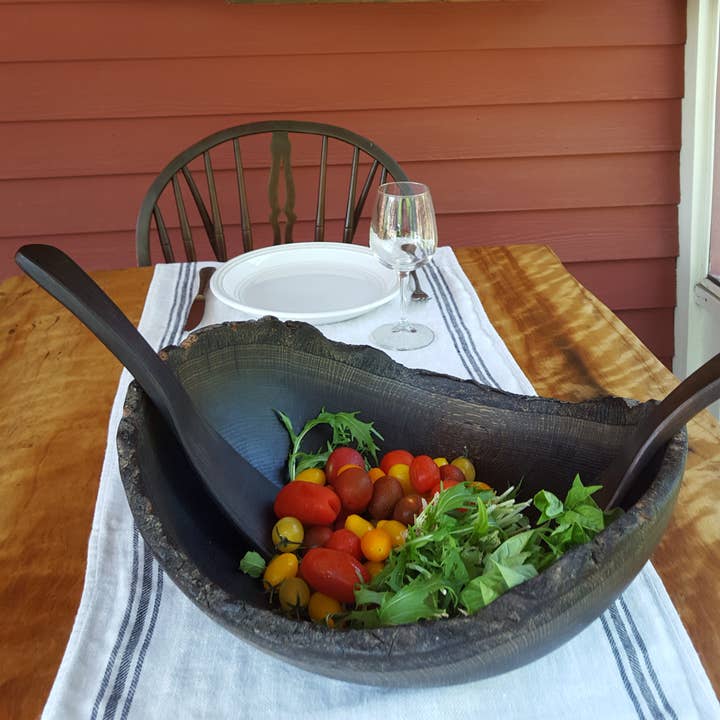 18" EBONIZED OAK OVAL BOWL for wholesale by Petermans Boards and Bowls Inc.