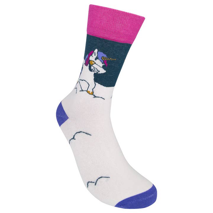 Funatic - About Face Designs - Nice Enough Merch Co - Wholesale Socks - Unisex - Dabbing Unicorn Socks - Closeout | Funatic