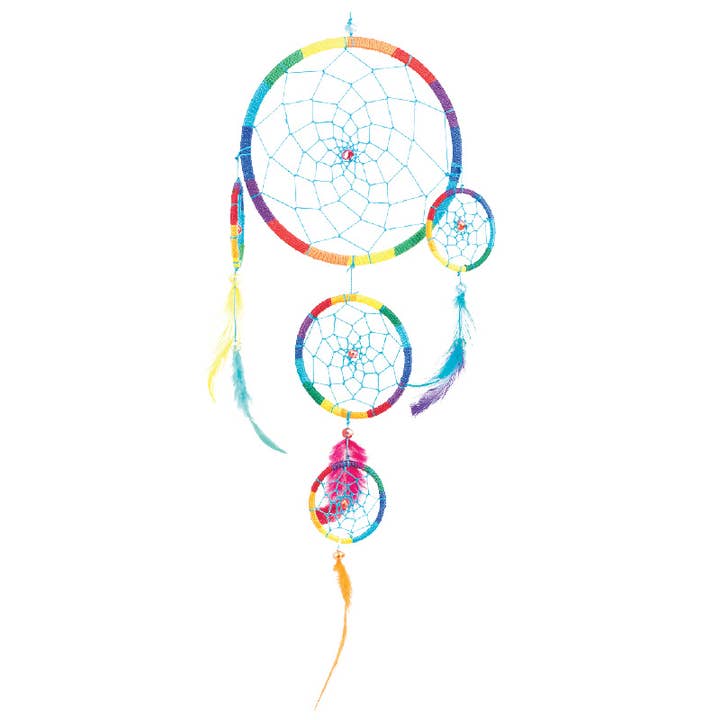 Benjamin International - Wholesale Dream Catcher - Small 3 Tier Rainbow Dreamcatcher With Beads