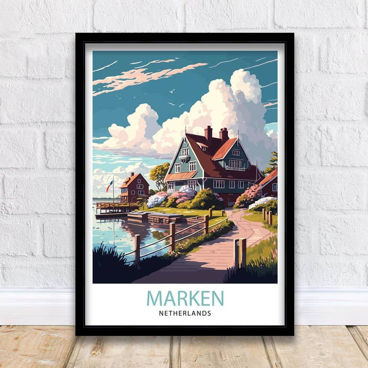 Marken Netherlands Travel Poster Marken for wholesale by InkNPrintz