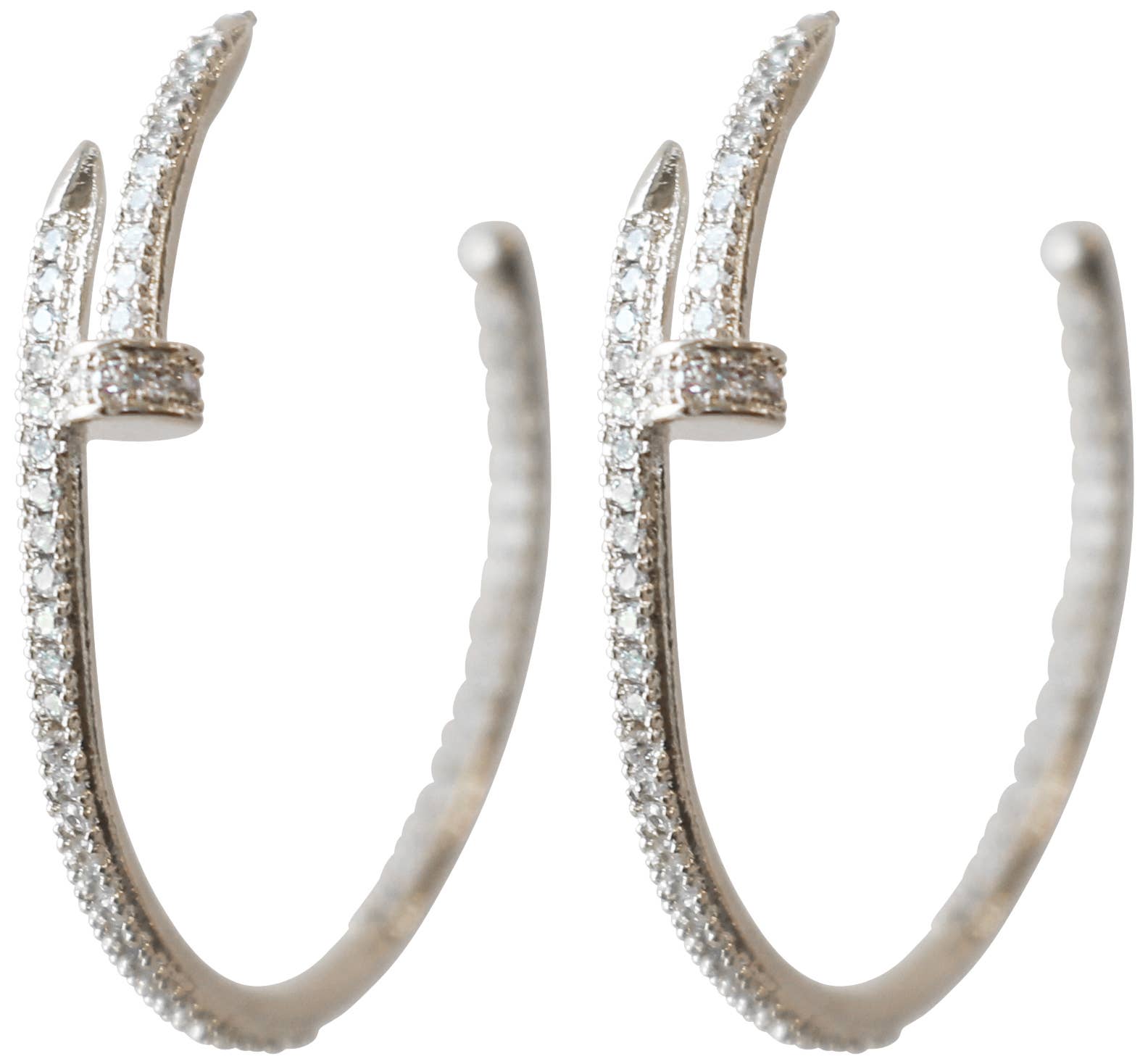 Gemelli - Wholesale Hoop Earrings - Emma Nail CZ Hoop Earrings1