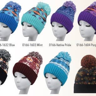 16112 Sublimation Print Knit Hat for wholesale by Silicon Valley Textiles, Inc