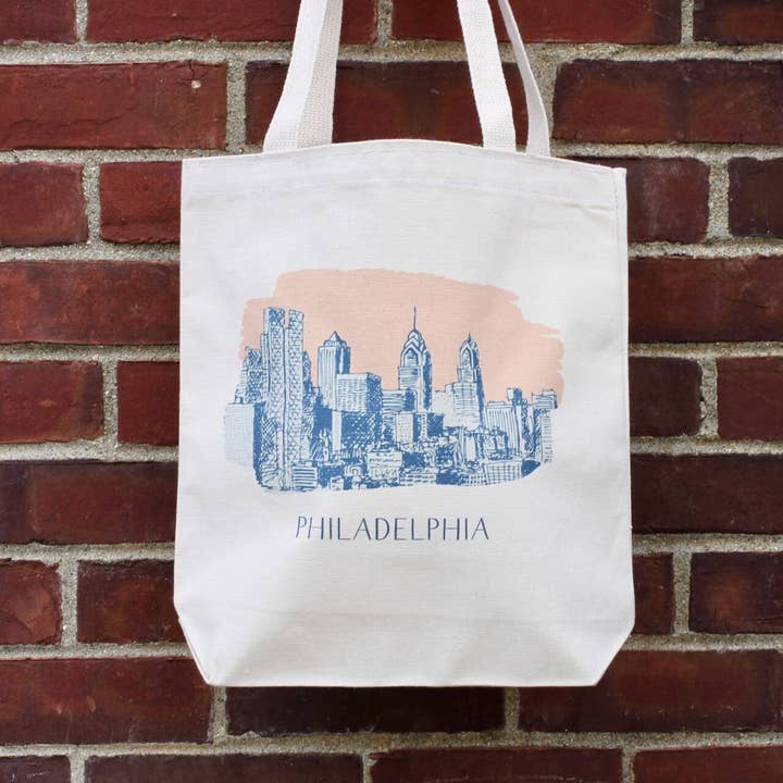 Philadelphia Cityscape Tote Bag for wholesale by Albertine Press