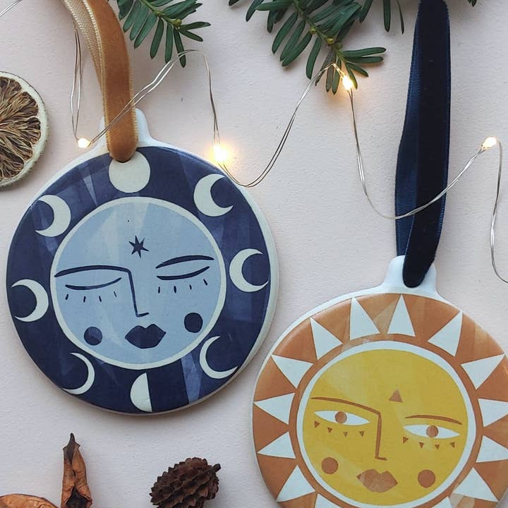 Slow Sunday - Wholesale Ornament - Sun & Moon Celestial Christmas Bauble Decoration