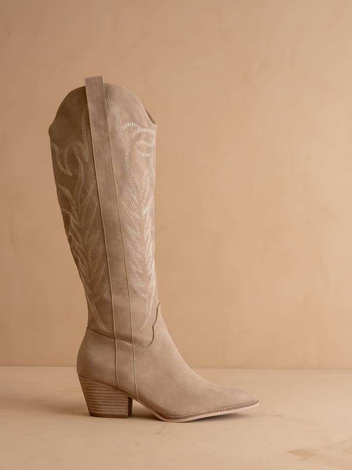 The Samara Cedar Wood | Embroidered Western Tall Boot for wholesale by OASIS SOCIETY