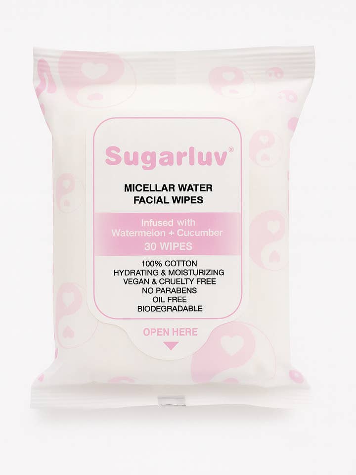 Lingettes Nettoyantes Visage Micellaires Concombre/Pastèque 30 unités pour la vente par Sugarluv
