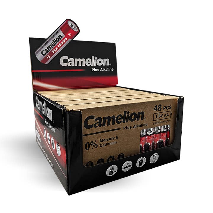 Boîte présentoir de comptoir Camelion AA Plus Alcaline 48 pièces (6 paquets) pour la vente par Camelion Battery