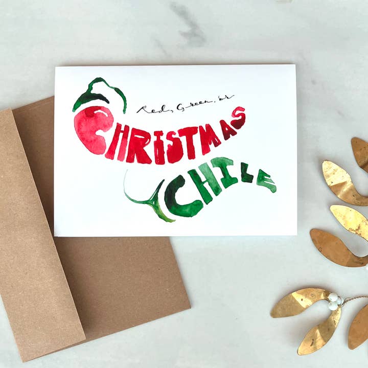 Red Chile Design Co - Wholesale Christmas Card - Red Green or Christmas Chile Card, A71