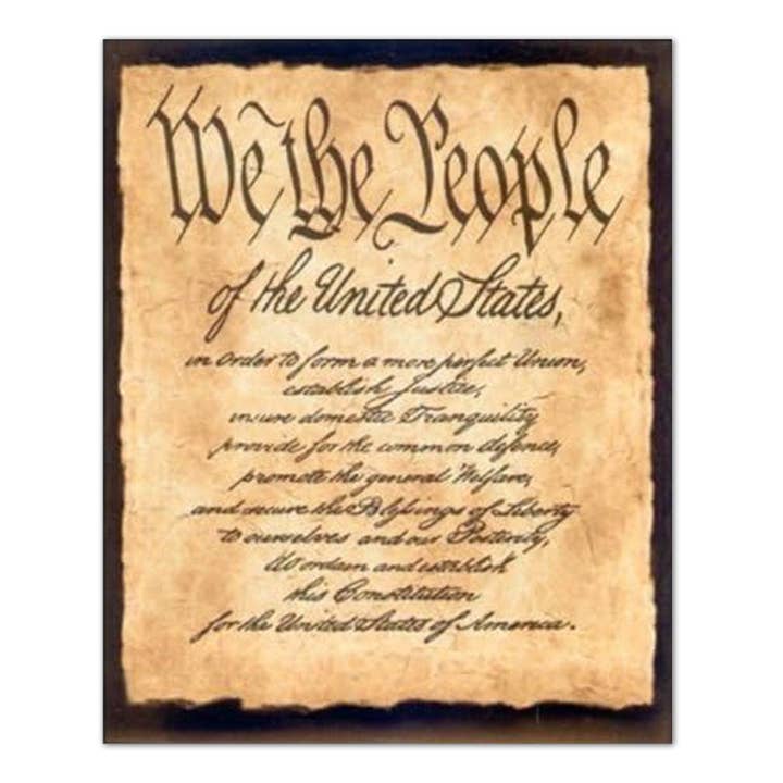 "We The People" Preamble to Constitution Democracy Bill of Rights Art Print 16x20 (with Frame Options) for wholesale by Unlimited Potential LLC
