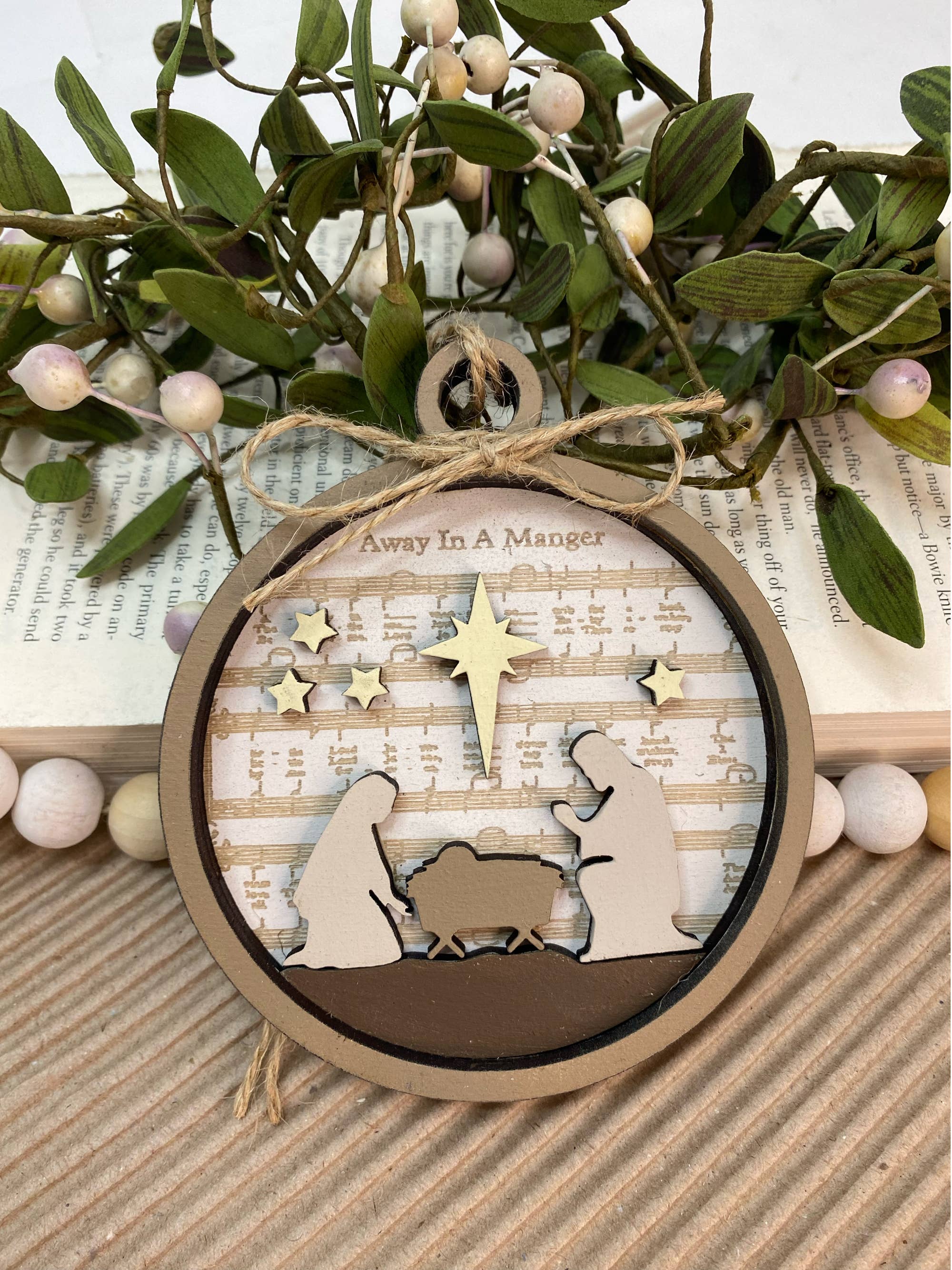 Pine Designs - Wholesale Ornament - Away in the Manger Ornament or Gift Tag3