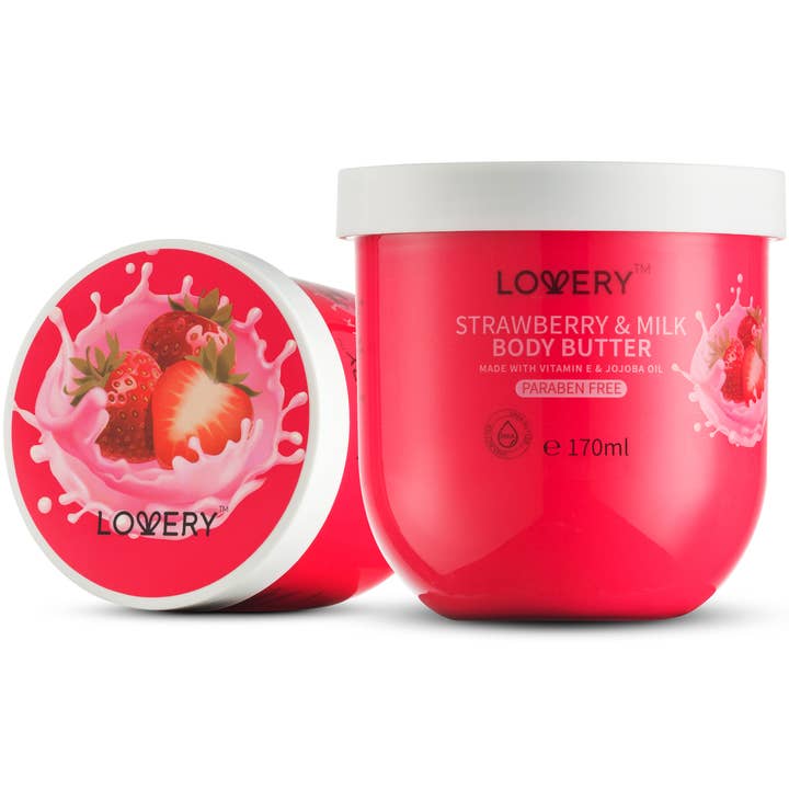 Strawberry Milk Whipped Body Butter, 2Pack Shea Lotion Cream for wholesale by Lovery