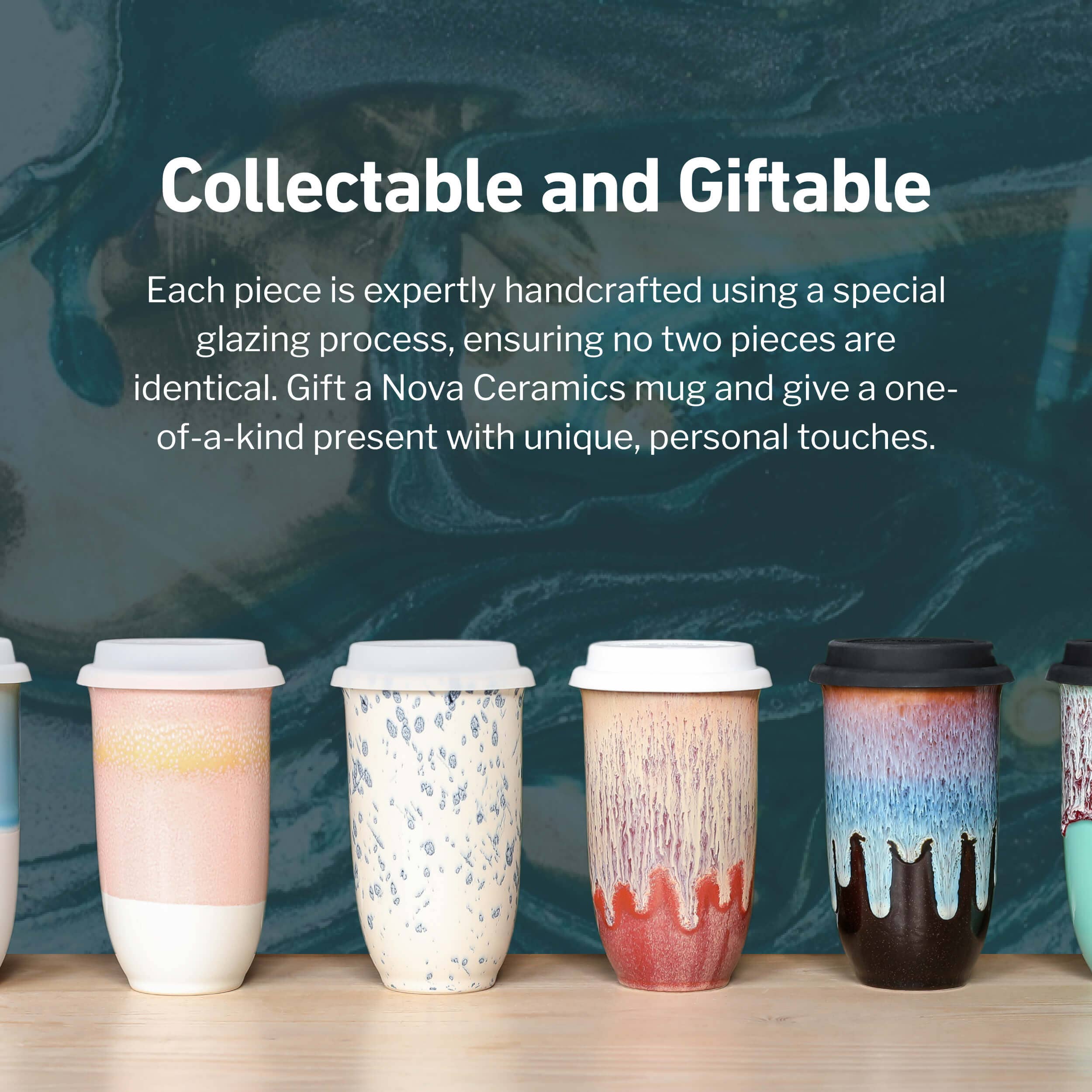 Nova Ceramics Travel Mugs - Wholesale Coffee Mug - Horizon Ceramic Travel Mug – 16oz with Lid & Sleeve8