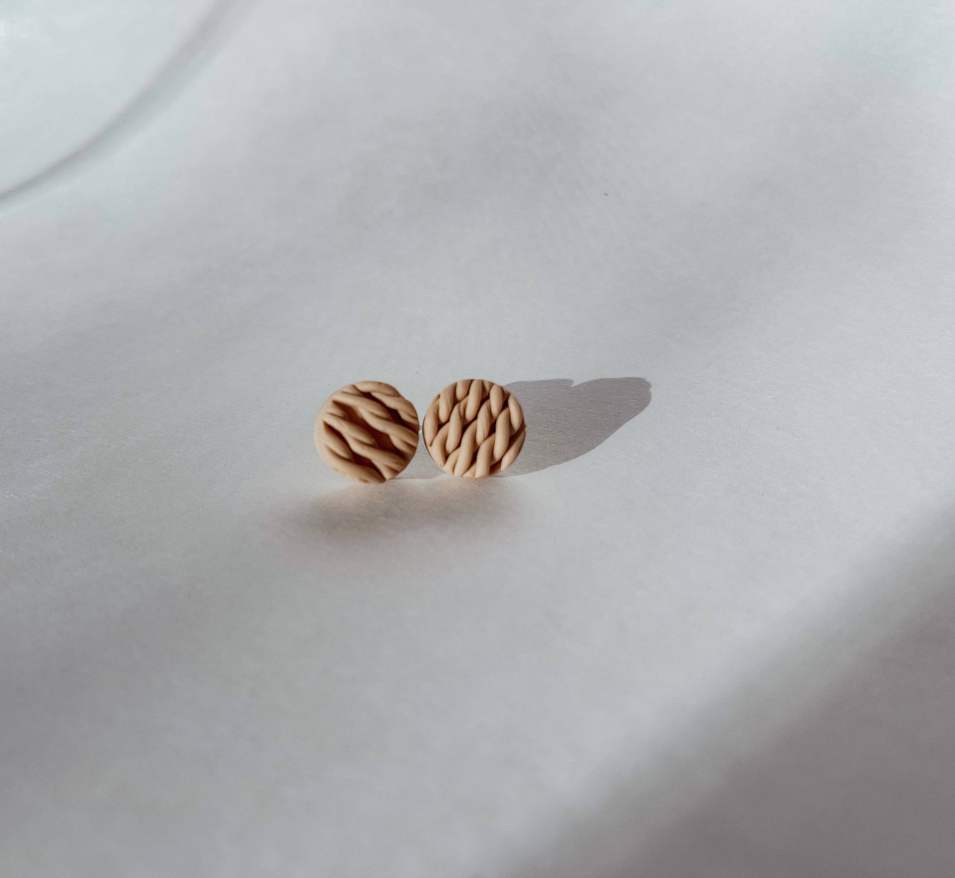 LivCreated – wholesale Stud/post earrings – Knitted Studs | Handmade Polymer Clay Earrings1