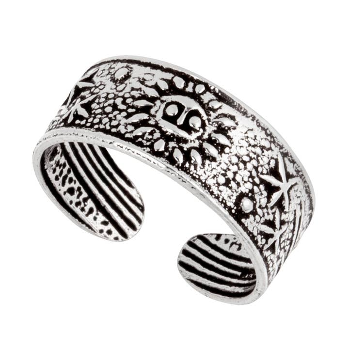 Sun and Stars Silver Toe Ring (USA-DDP) for wholesale by Silver Jewellery Cavern Wholesale