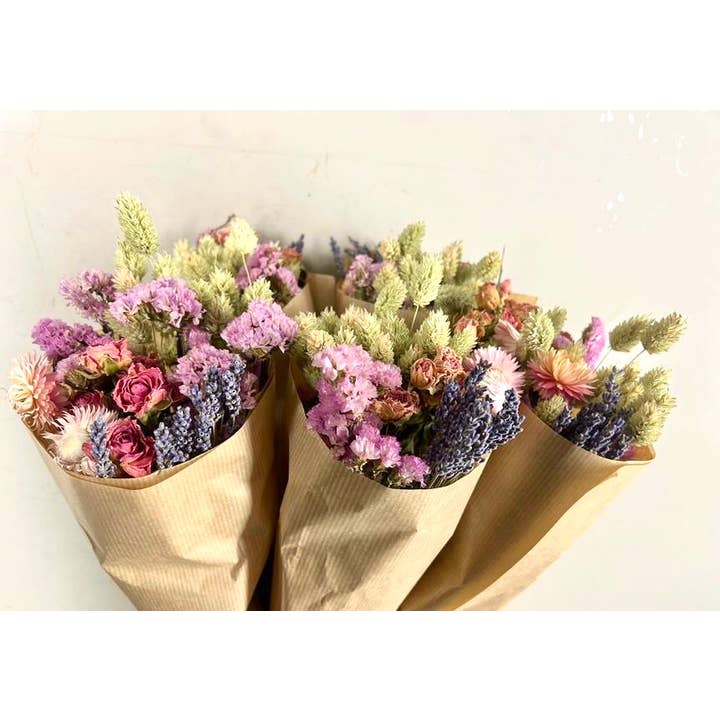Dutch Flower Studio - Vendita all'ingrosso Fiori secchi/pressati - Bouquet Dutch Light Pink - 45 cm - Fiori secchi - Decorazione