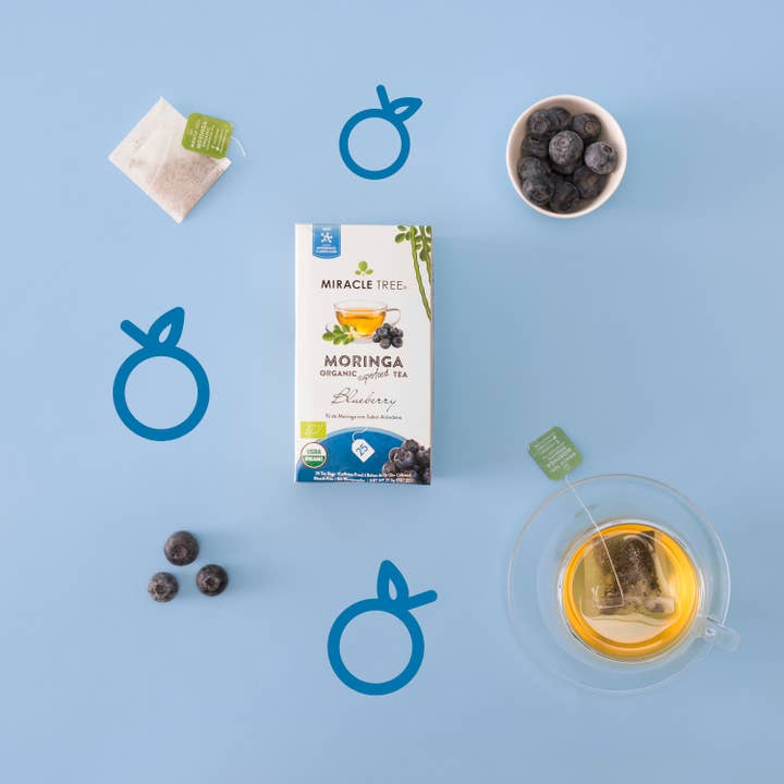 Miracle Tree - Wholesale Health/Detox Tea - Organic Moringa Tea: Blueberry