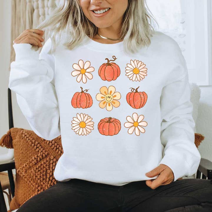 Daisy Pumpkin Sweatshirt für den Großhandel von Glittering South
